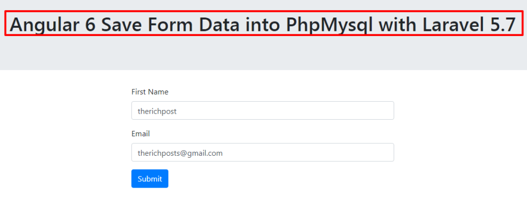 How to Save Angular 6 Form Data into Php Mysql with Laravel 5.7?