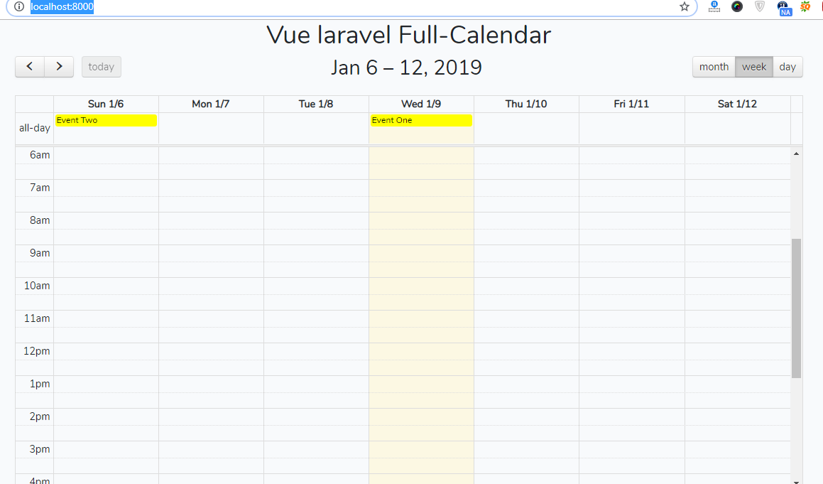 How to implement Fullcalendar in Vue Laravel with dynamic Events
