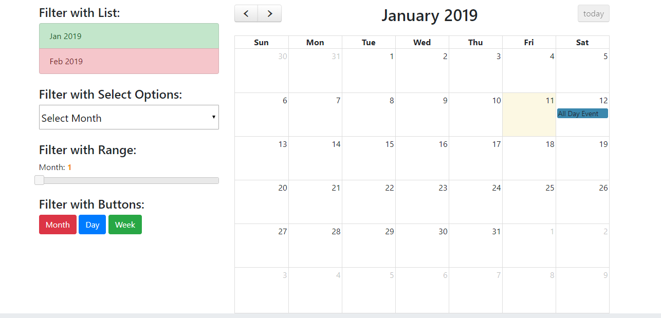 Javascript Fullcalendar With Custom Filters Therichpost