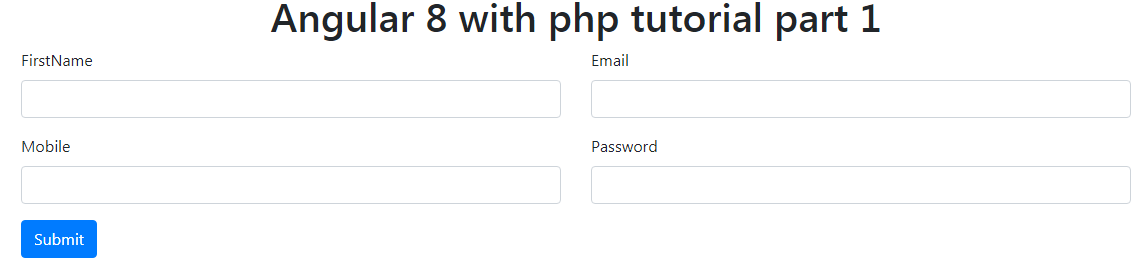 Angular 8 with php tutorial