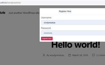 wordpress user registration frontend