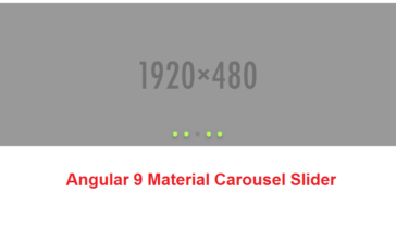 Angular 9 Material Carousel Slider