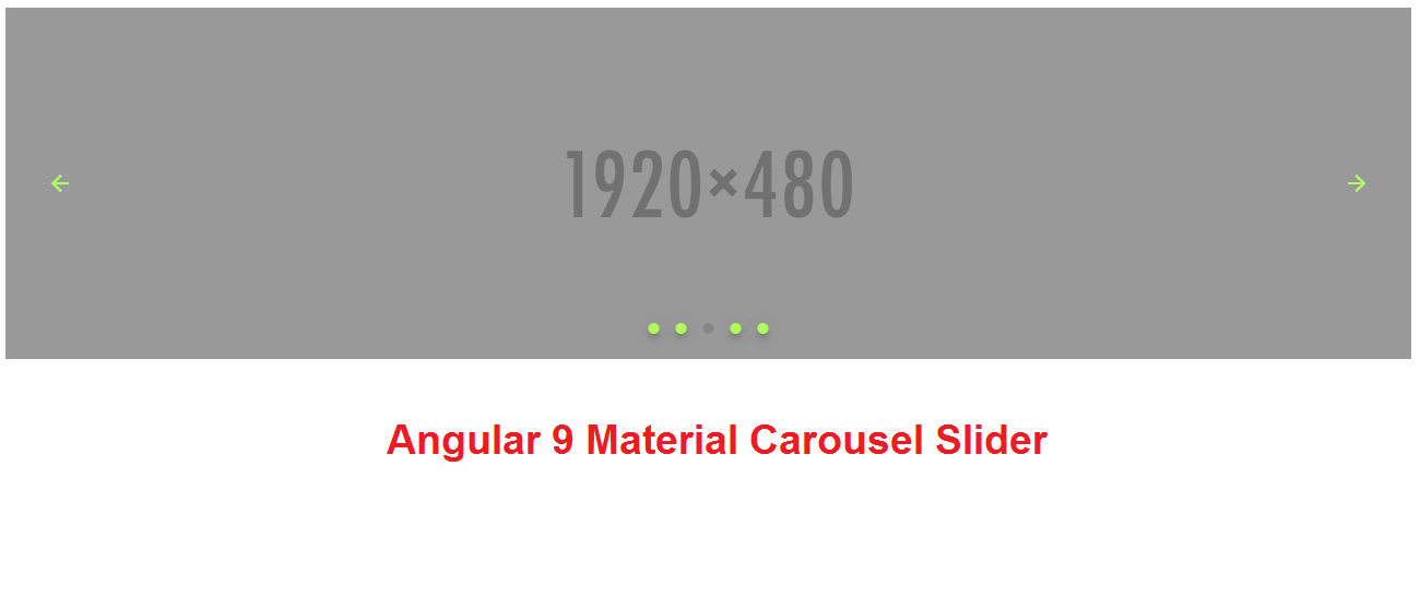 Angular 9 Material Carousel Slider