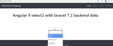 angular 9 laravel 7 select2