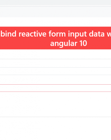 How to bind reactive form input data with ngModel in Angular 10?