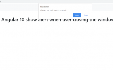 angular 10 show popup alert before window close