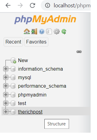 Phpmyadmin database