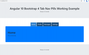 Angular 10 Bootstrap 4 Tab Nav Pills Working Example