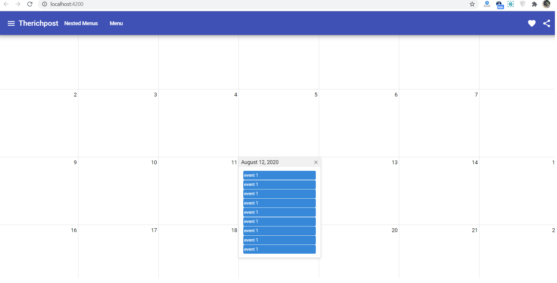 Fullcalendar with select year and month dropdown Therichpost