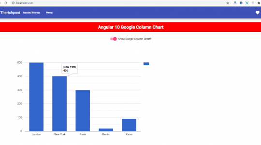 Angular 10 Google Column Chart Working Example