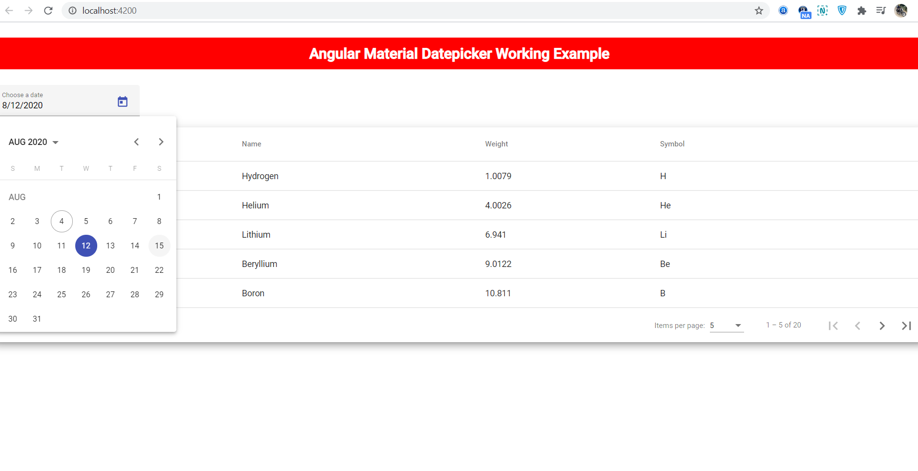 Angular Material Datepicker Working Tutorial