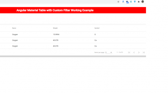 angular material table filter by column