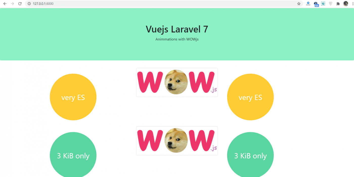 How to add wowjs in vue laravel 7 application?