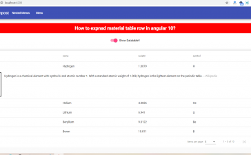 How to expand angular 10 material table row?