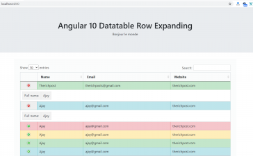 How to expand datatable row in angular 10?