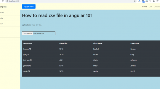 How to read csv file in angular 10?