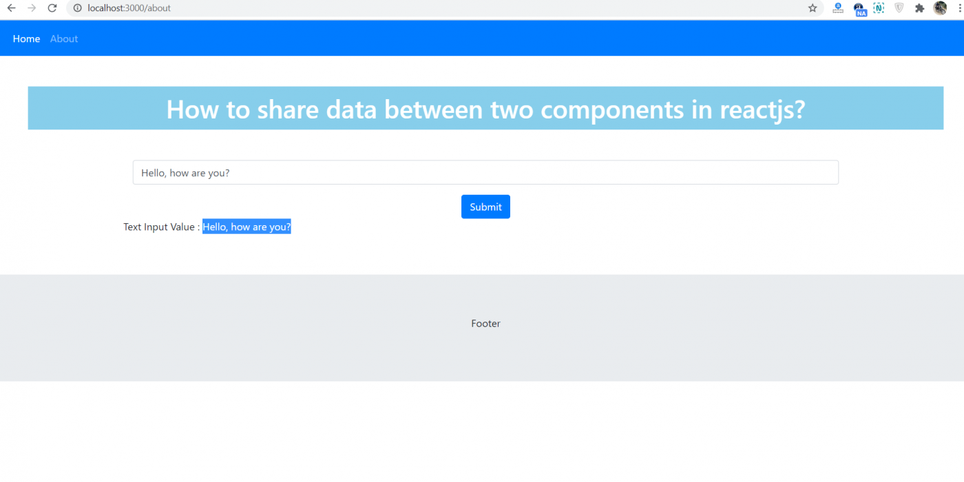 How to share data between two components in reactjs?