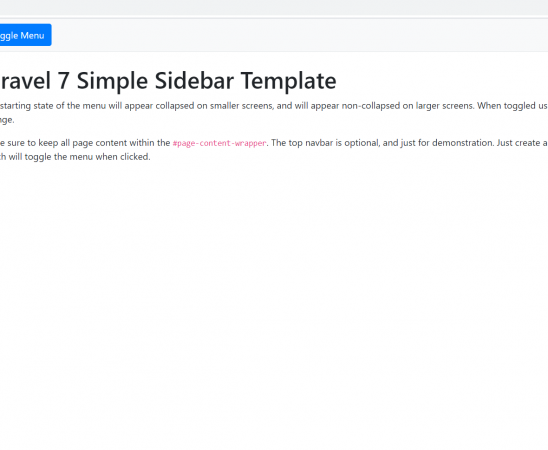 Laravel 7 Simple Sidebar Responsive Template