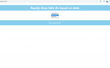 Reactjs show hide div based on state change