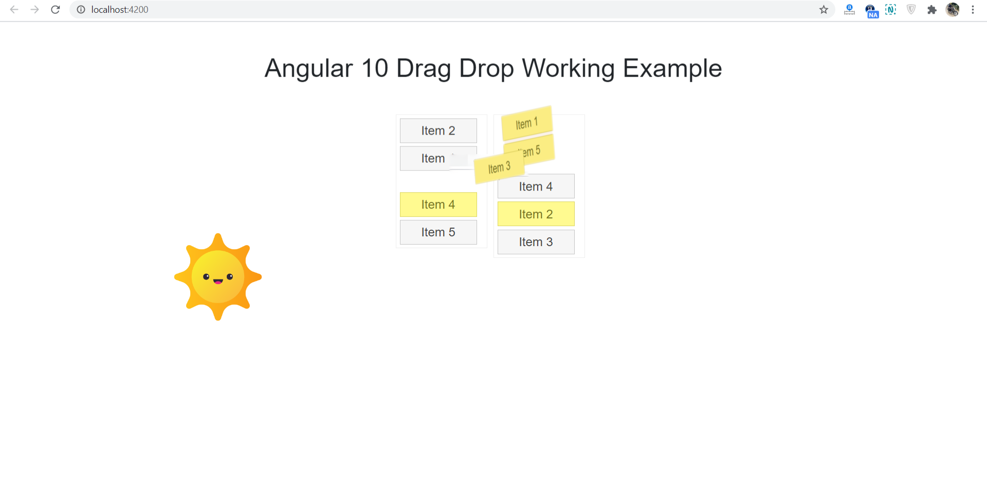 Angular 10 Drag Drop Working Example
