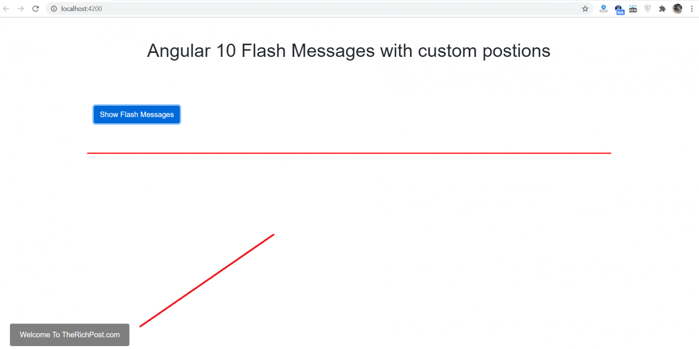 Angular 10 Flash Message with Customization