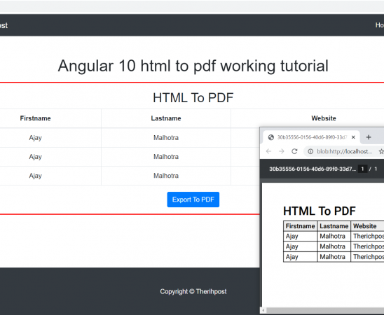 How to convert html into pdf in angular 10?