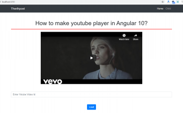 How to make YouTube player in Angular 10?