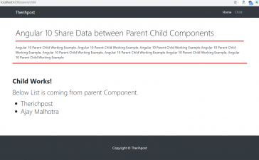 How to share data between parent child components in angular 10?