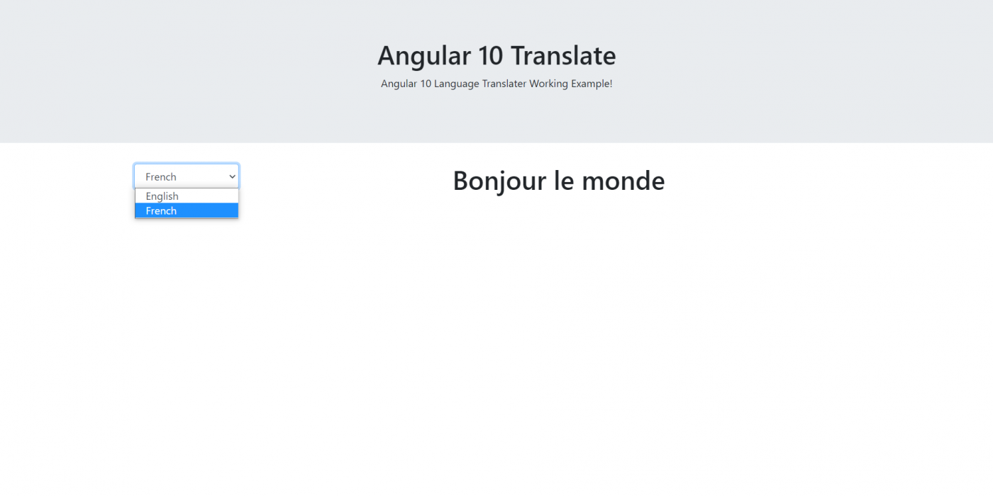 Angular 10 language translator working tutorial