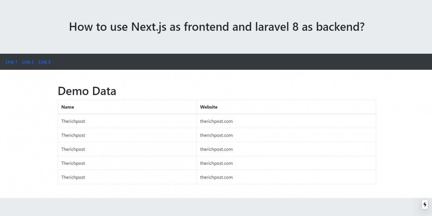 How to use Next.js as frontend and Laravel 8 as backend?