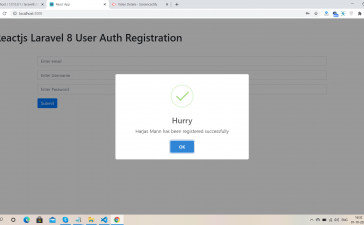 Reactjs Laravel 8 User Auth Registration Working Example