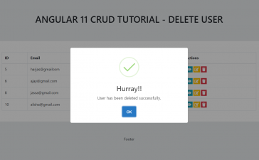 Angular 11 Crud Tutorial - Delete User