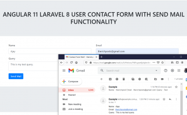Angular 11 Laravel 8 User Contact Form with Send Email Functionality