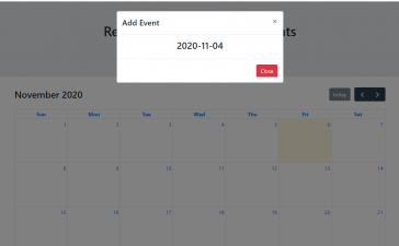 Reactjs FullCalendar Add Events Demo Part 1 with Source Code