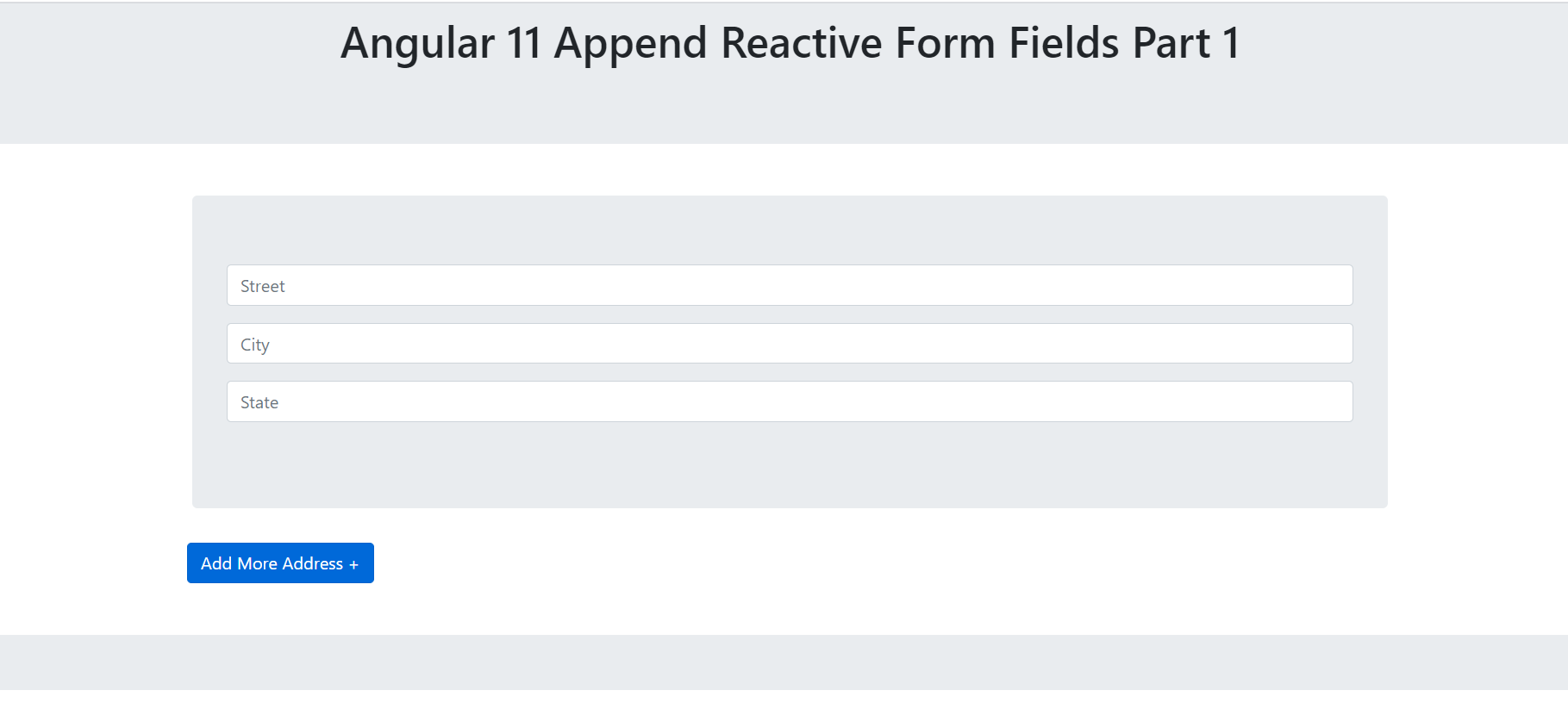 Angular 11 Append Reactive Form Fields Part 1