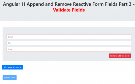 Angular 11 Append Remove Reactive Form Fields Part 3 - Validate Fields