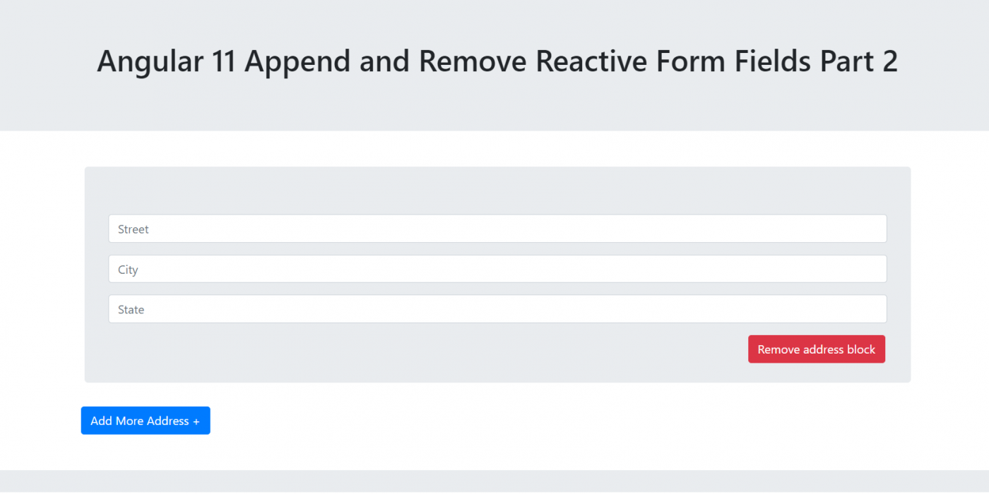 Angular 11 Append and Remove Reactive Form Fields Part 2
