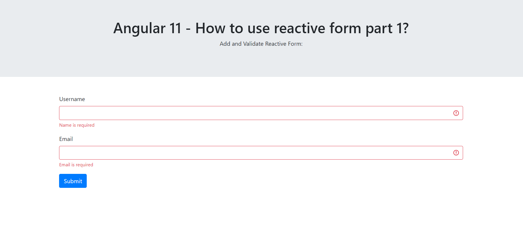 Angular 11 - How to use reactive form part 1?
