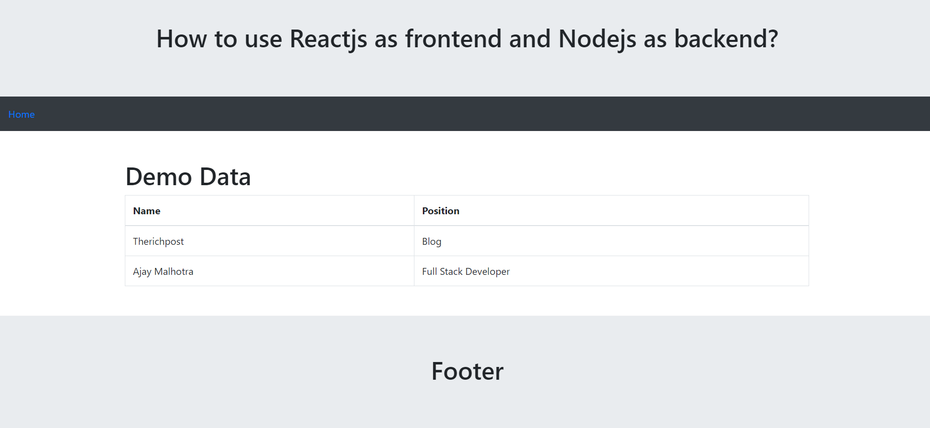 How to use Reactjs as frontend and Nodejs as backend?