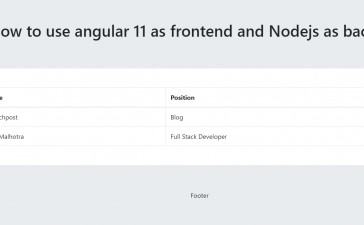 How to use angular 11 as frontend and Nodejs as backend?