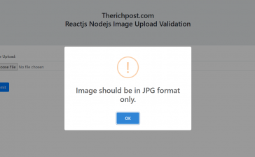 Reactjs Nodejs Image Upload Validation