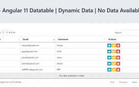 Solved - Angular 11 Datatable | Dynamic Data | No Data Available in Table