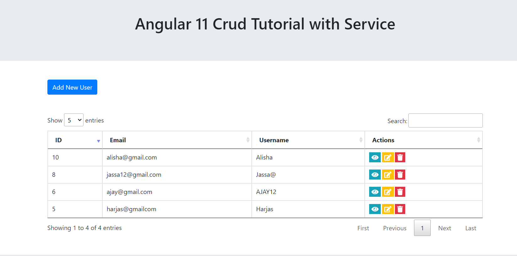 Angular 11 Crud Tutorial with Service