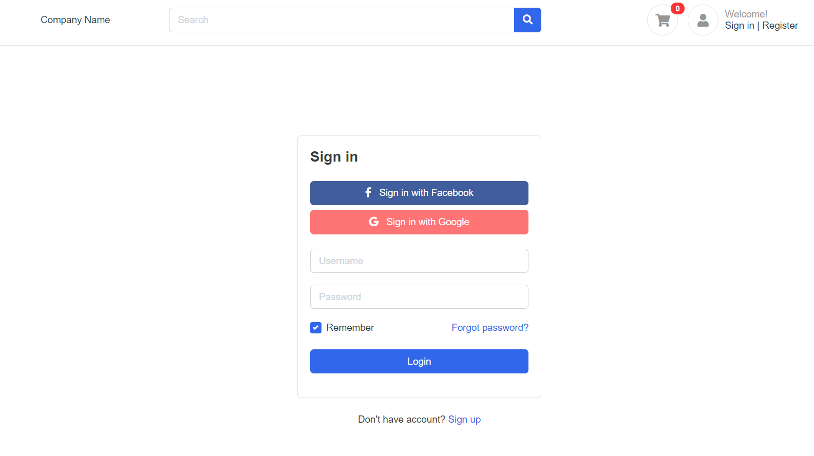 Angular 11 Ecommerce Site Login Template Free Therichpost