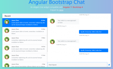 Angular 11 Bootstrap 4 Chat Widget