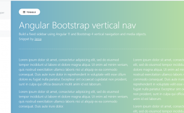 Build a fixed sidebar template using Angular 11 and Bootstrap 4 Vertical Navigation