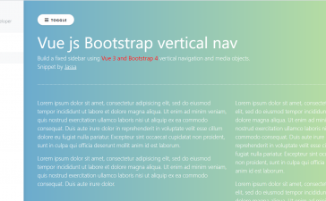 Build a fixed sidebar using Vue Js and Bootstrap 4 vertical navigation