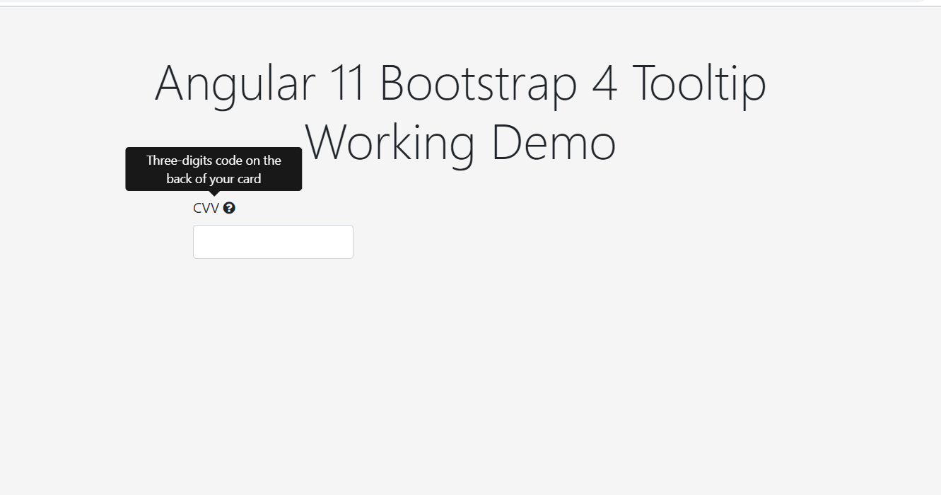 Angular 11 Bootstrap 4 Tooltip Working Demo