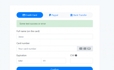 Laravel 8 Bootstrap 4 Credit Card Form Working Demo