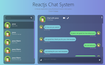 Reactjs Chat UI Beautiful Template Free